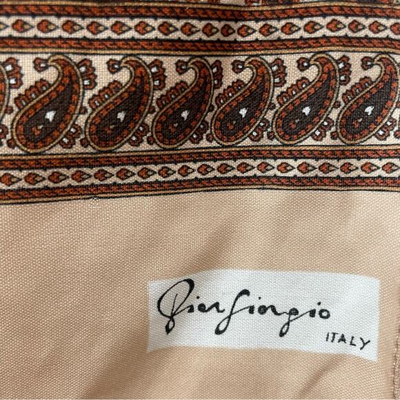 Pier Giorgio Italian Scarf Womens Paisley‎ Mid Century Vintage SIGNED - Picture 6 of 6